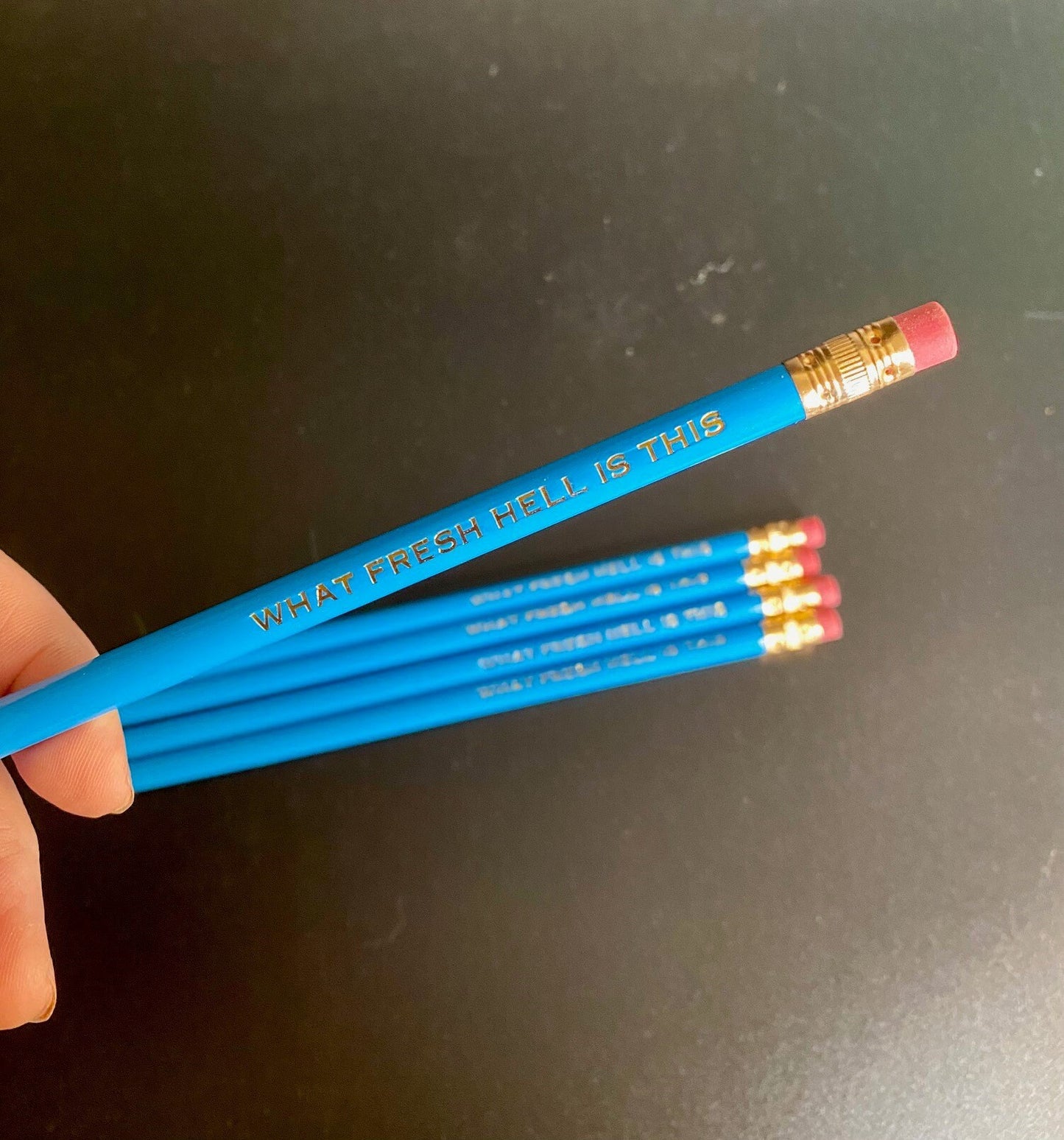 Engraved Pencil – 'What Fresh Hell Is This' | Funny Office or Teacher Gift