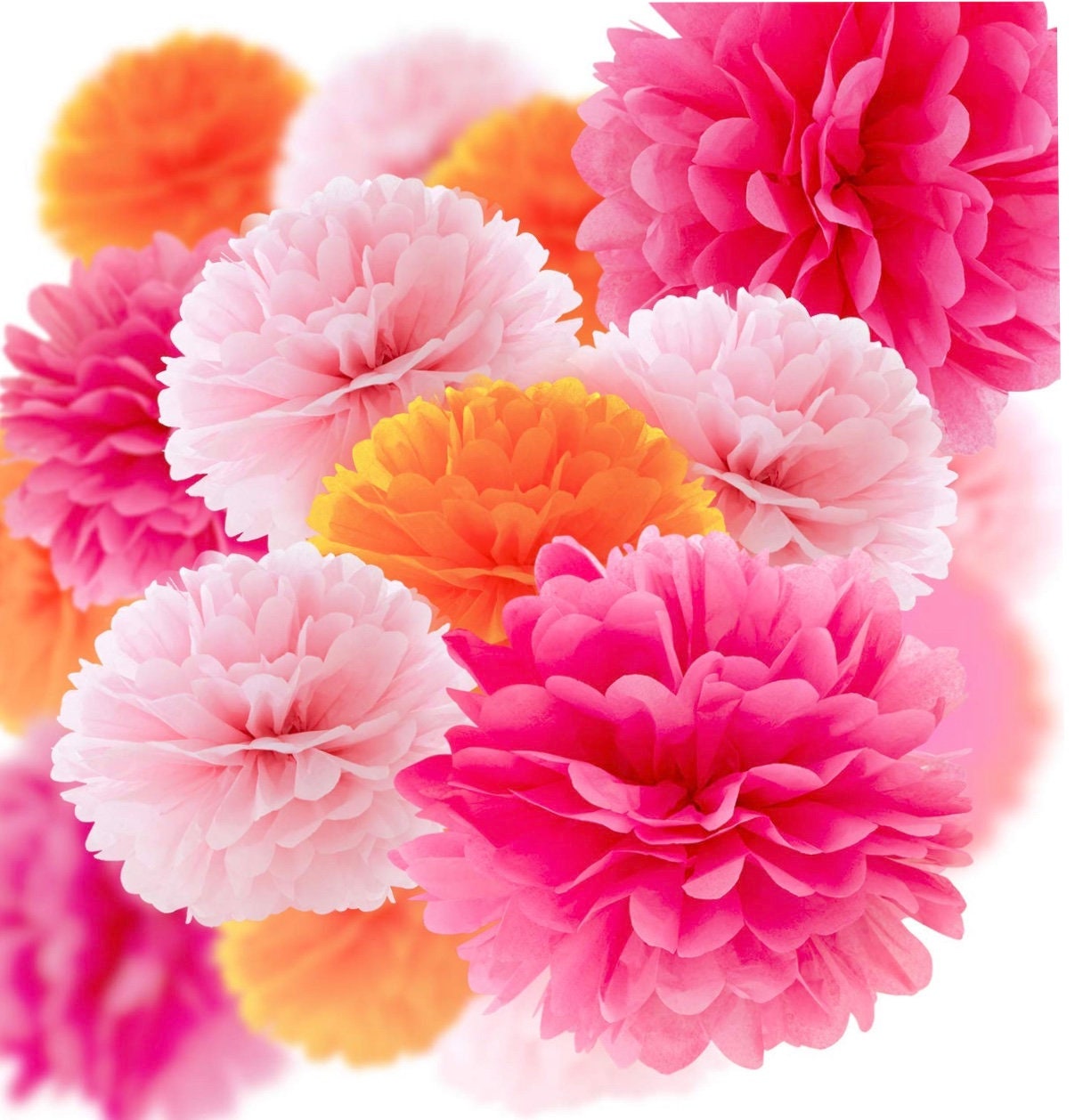 Fiesta Streamer Pom Poms – Bridal or Birthday Party Garland