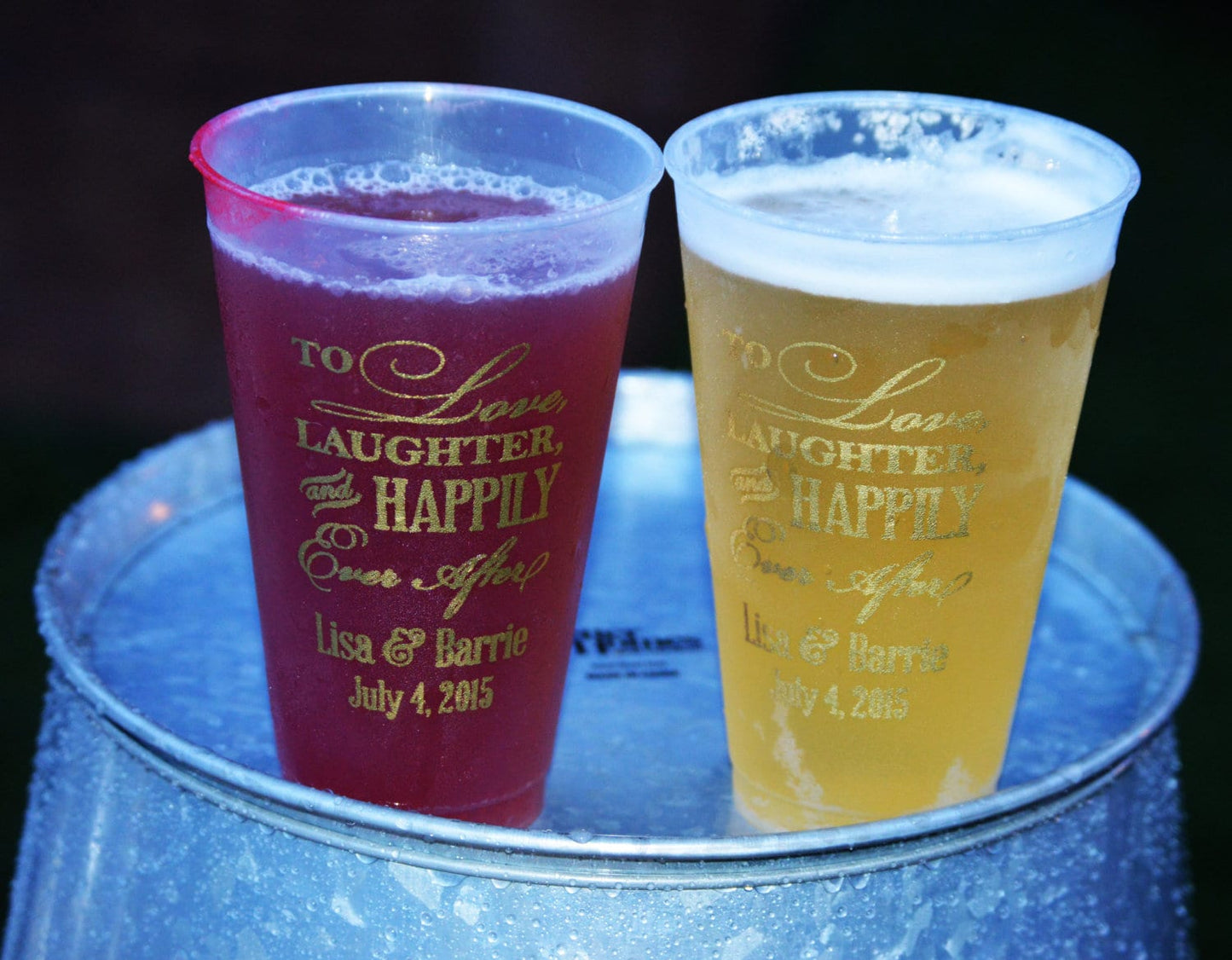 Frosted Wedding Cups – Custom Toast & Bar Cups with Monogram