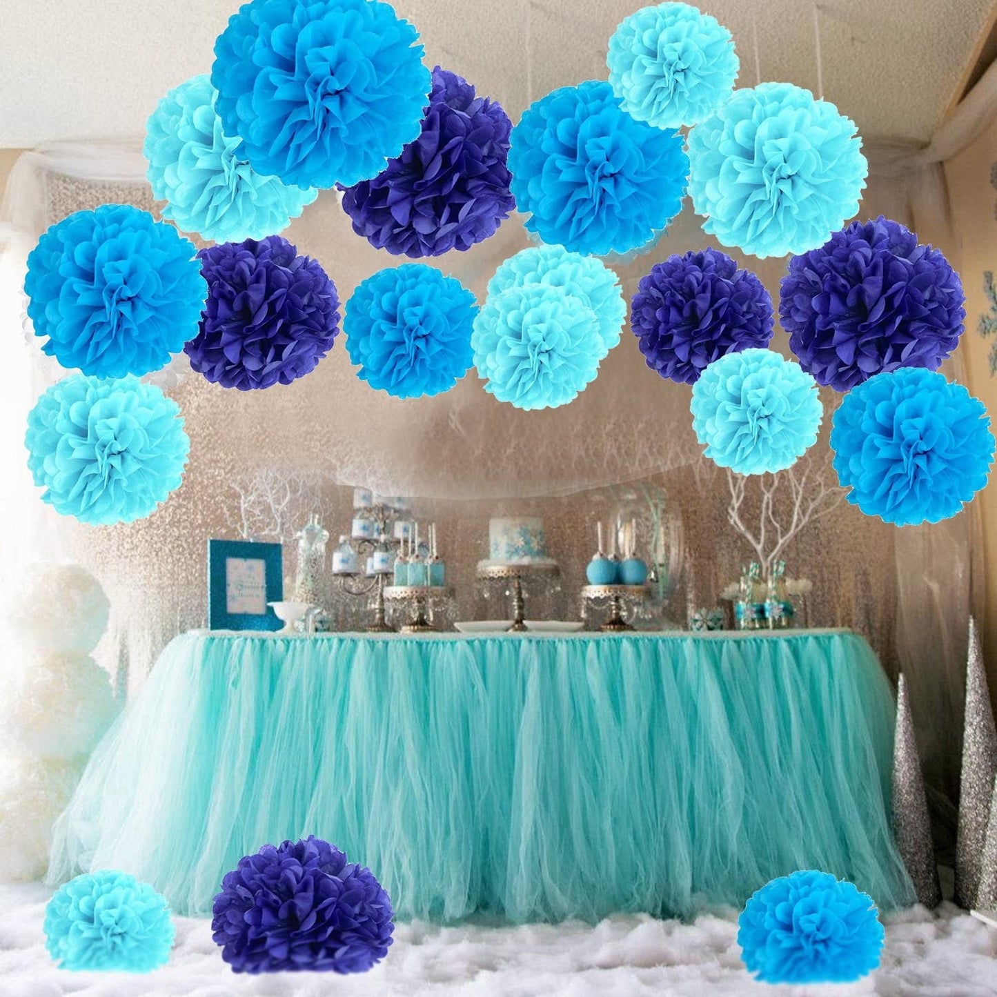 Fiesta Streamer Pom Poms – Bridal or Birthday Party Garland