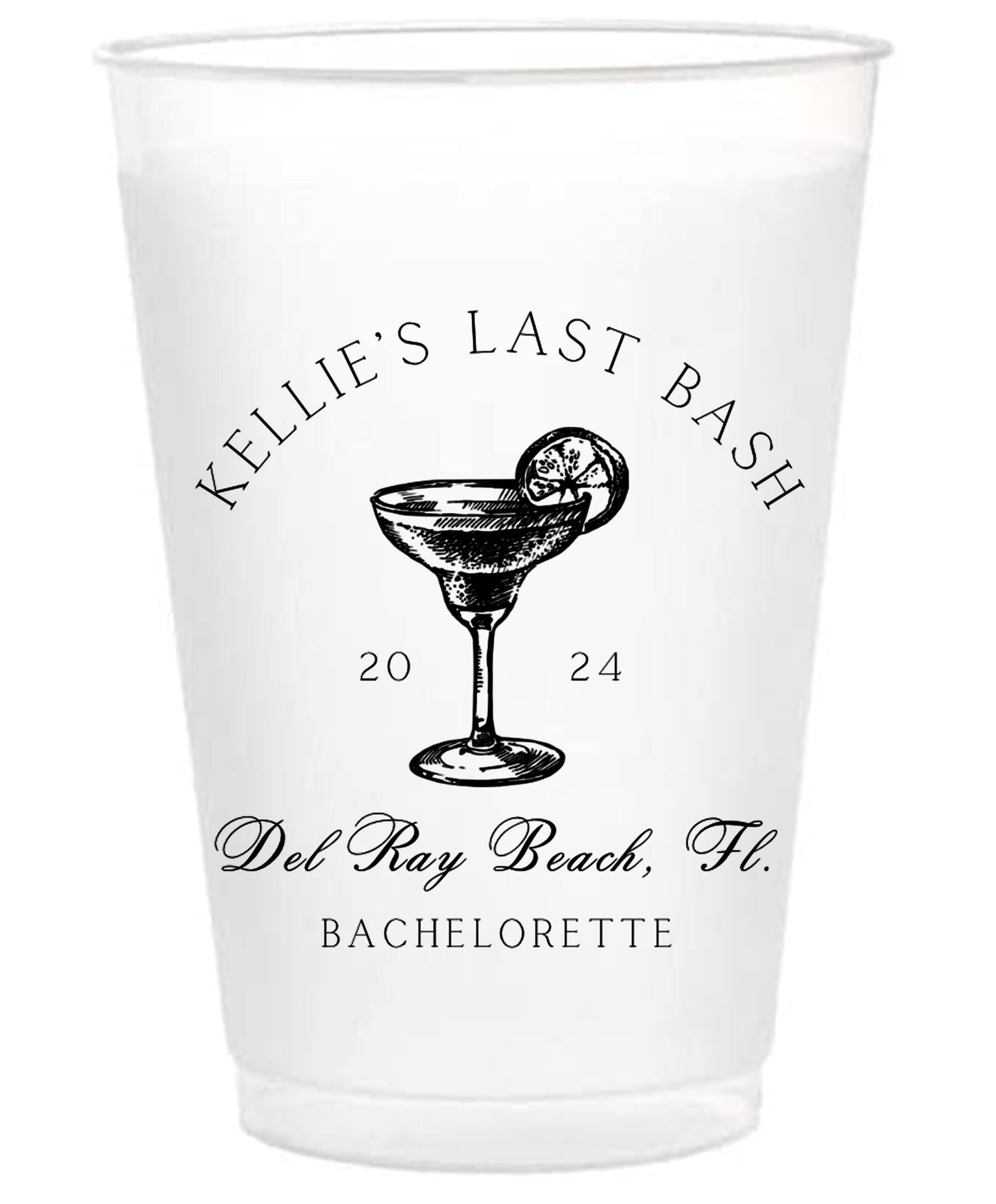 Modern Wedding Frosted Cups – Personalized Reception Drinkware for Signature Cocktails