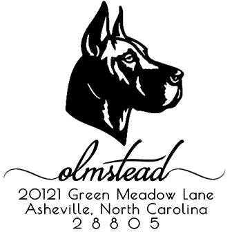 Great Dane Address Stamp – Custom Return Address with Dog Breed Design
