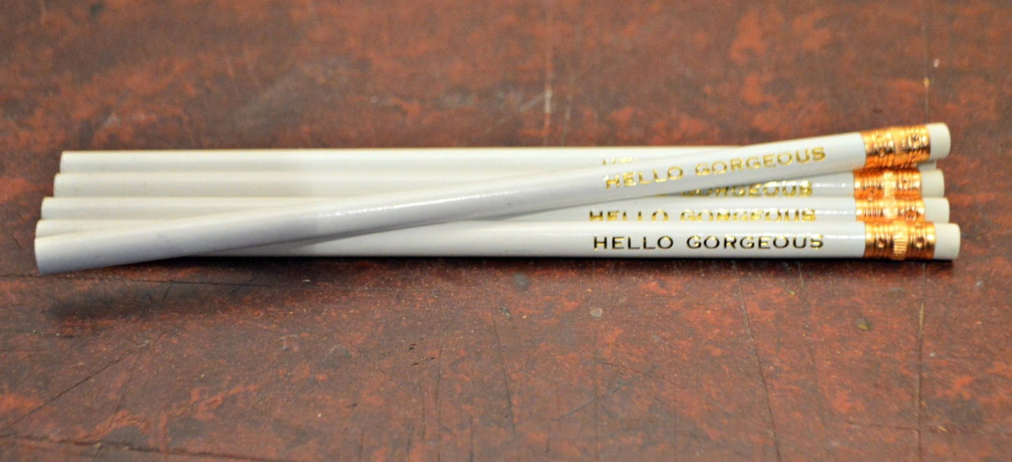 Personalized Name Pencils – Set of 12 with Gold Foil Engraving