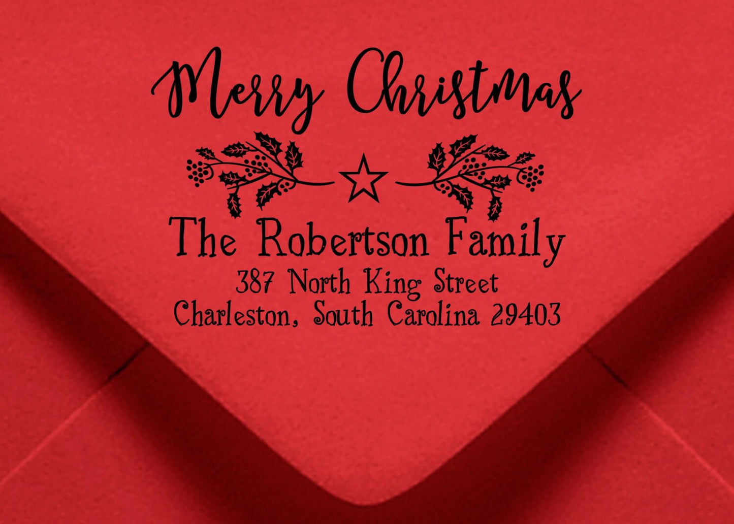 Christmas Card Stamp – Self-Inking Personalized Return Address Gift