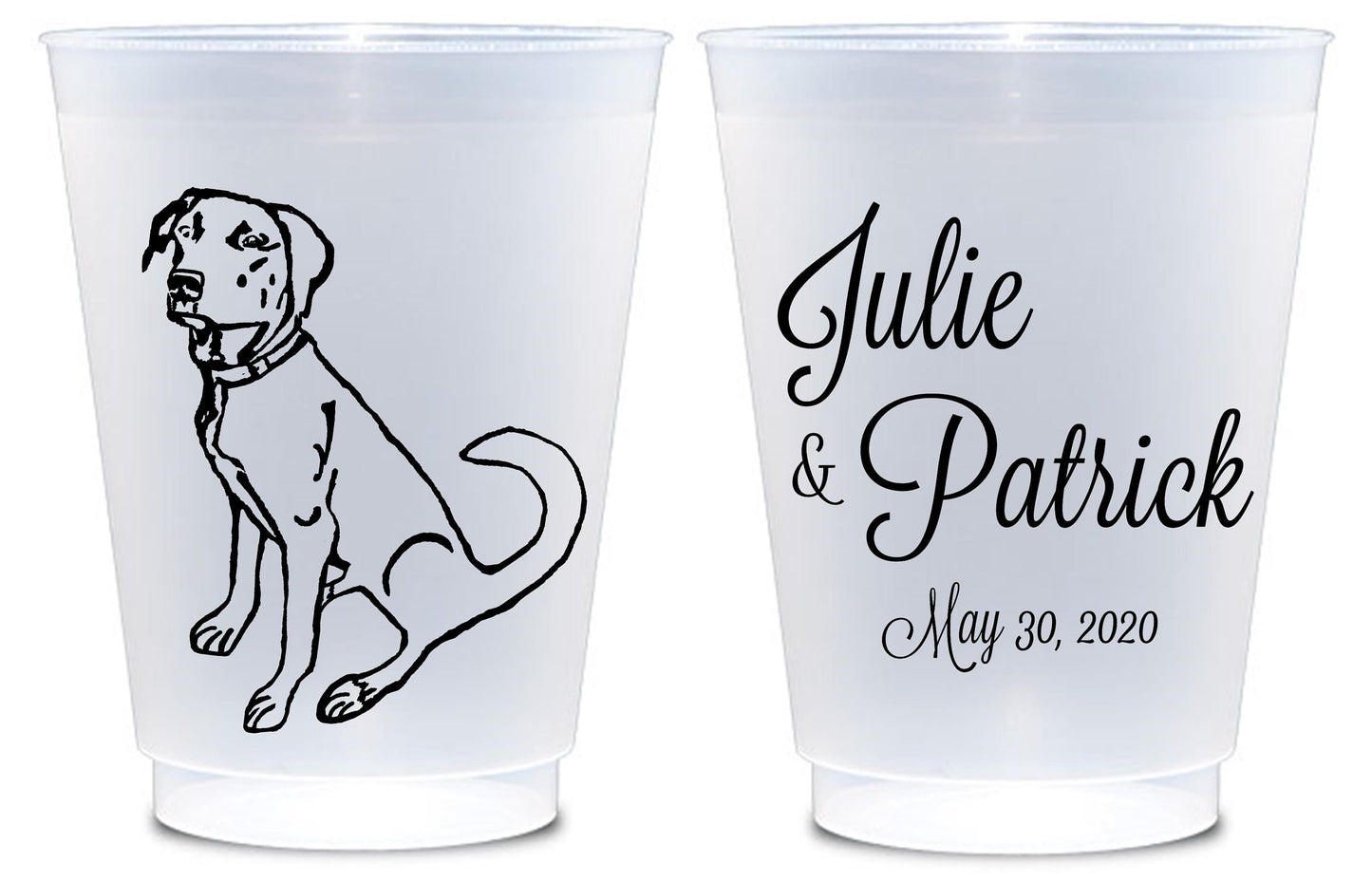 Frosted Wedding Cups – Custom Toast or Reception Drinkware with Monogram