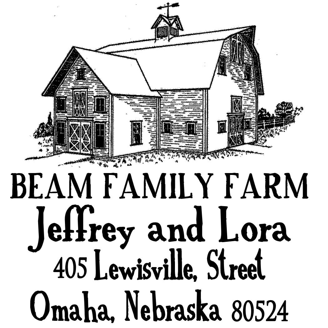 Farm Logo Stamp – Custom Rubber Stamp with Animal, Cow, or Barn Design