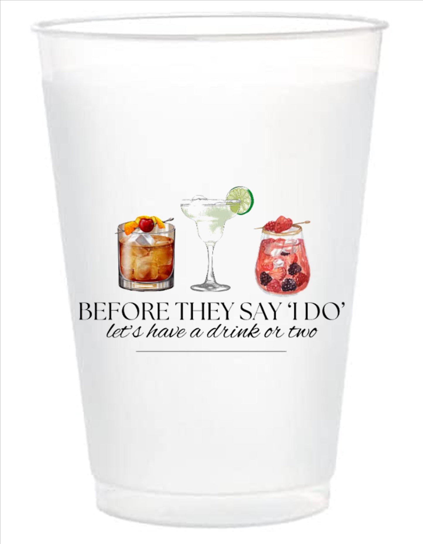 Full-Color Wedding Cups – Custom Monogram Frosted Cups for Events & Favors
