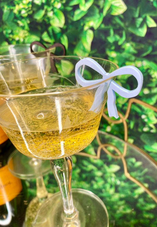 Coquette Bow Drink Clip – Custom Acrylic Marker for Baby Shower or Valentine’s Bar Decor