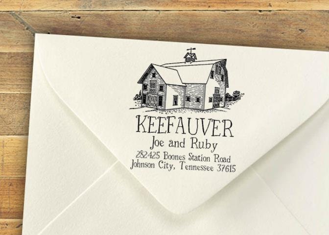 Farm Logo Stamp – Custom Rubber Stamp with Animal, Cow, or Barn Design