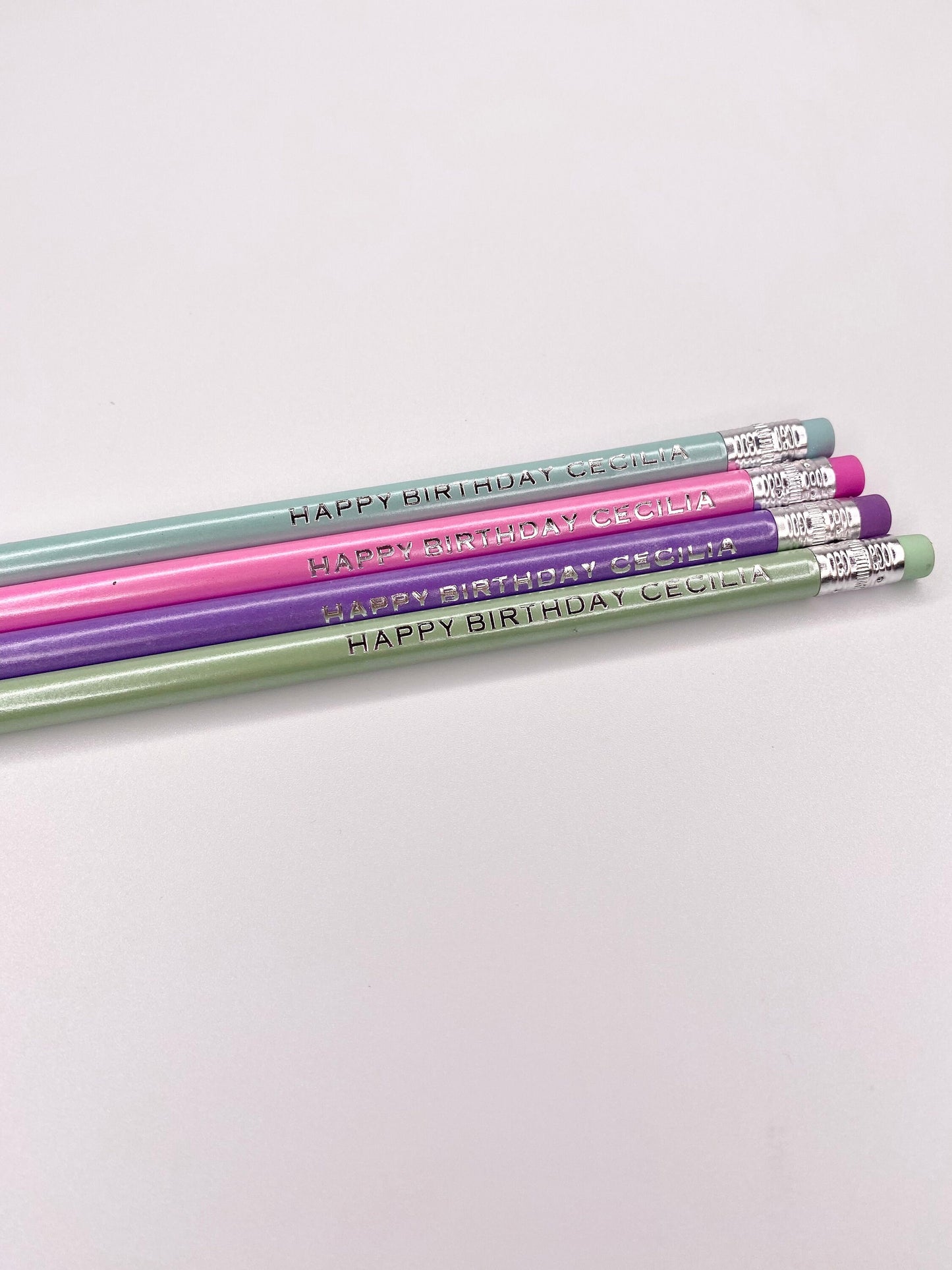 Personalized Rainbow Pencils – Set of 4 for Teachers or Stockings