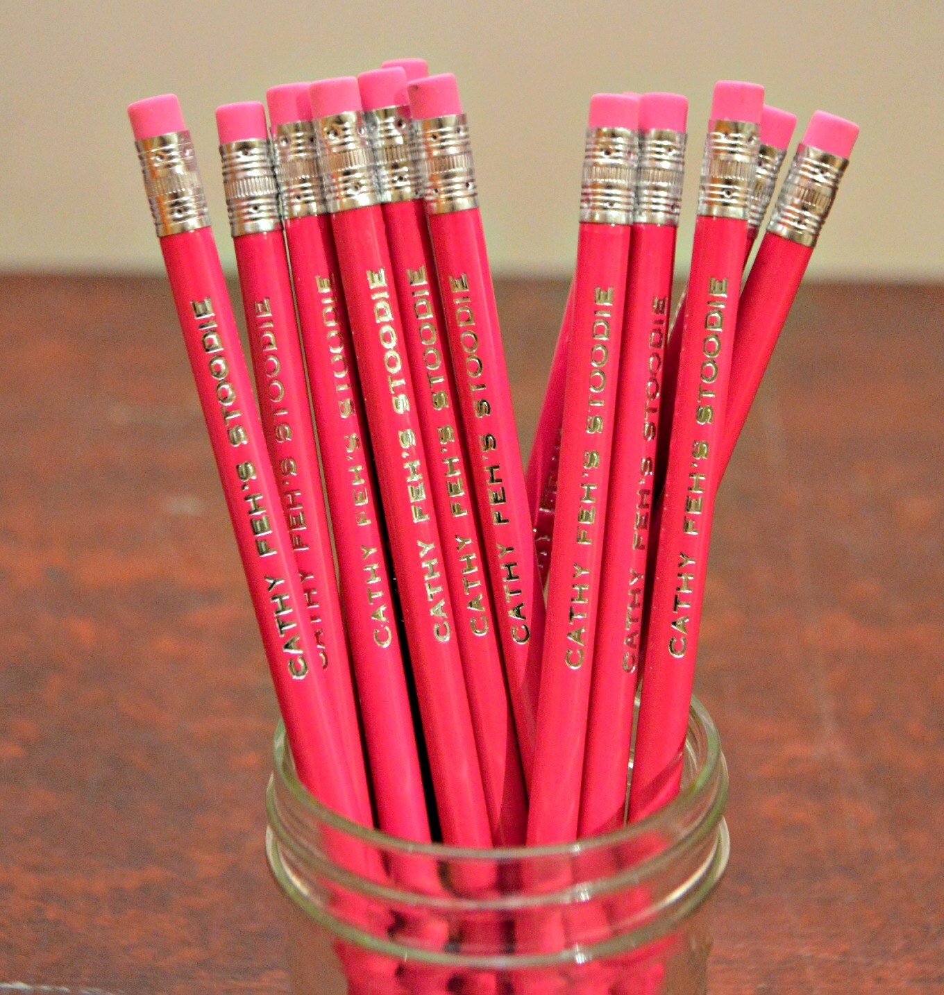 Custom Name Pencils – Set of 15 with Gold Foil for Teachers or Puzzle Fans