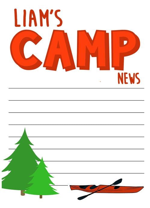 Camp Note Set – Personalized Stationery with Envelopes for Summer Camp