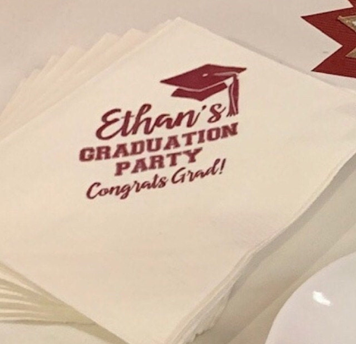 Monogrammed Wedding Napkins – Custom Printed Cocktail or Dinner Party Set