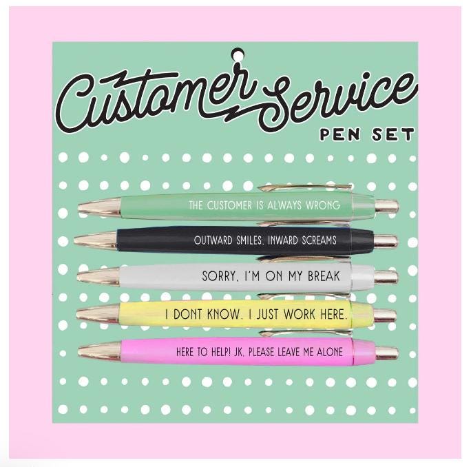 Customer Service Pen Set – Snarky or Sincere Office Gift