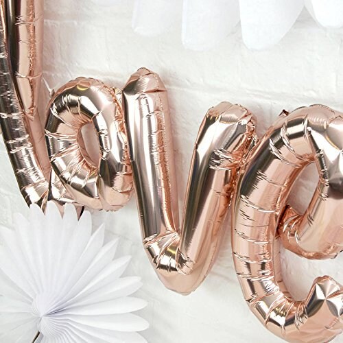 Love Script Balloon – Rose Gold Valentine’s Day or Proposal Photo Prop
