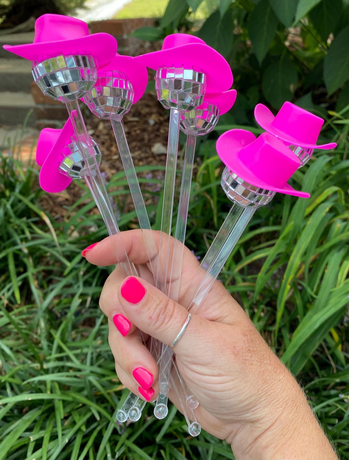 Cowboy Disco Ball Stir Stirrers – Nashville Bachelorette or Bar Cart Party Accessories
