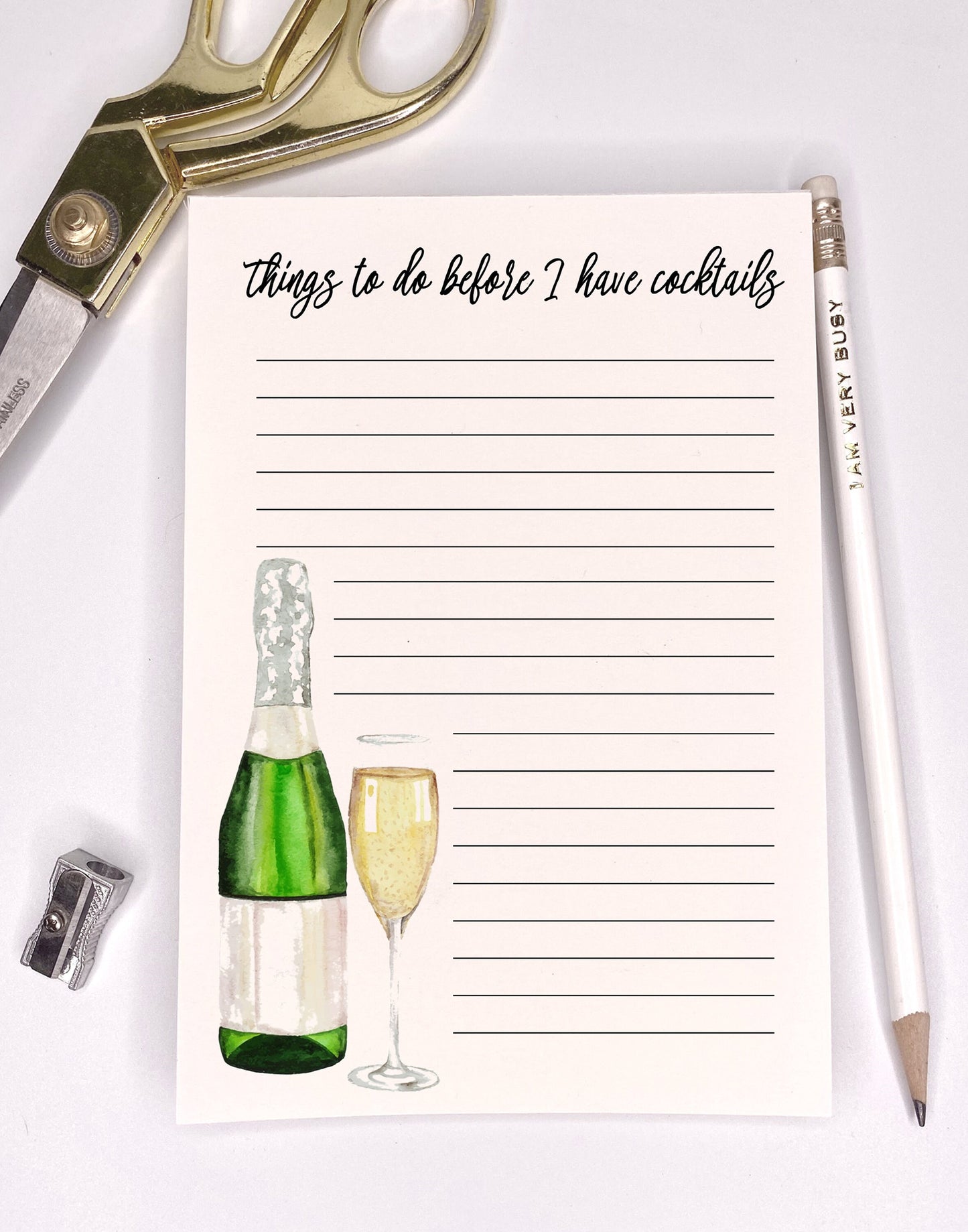 Personalized Brush Script Notepad – Half-Letter Feminine Style