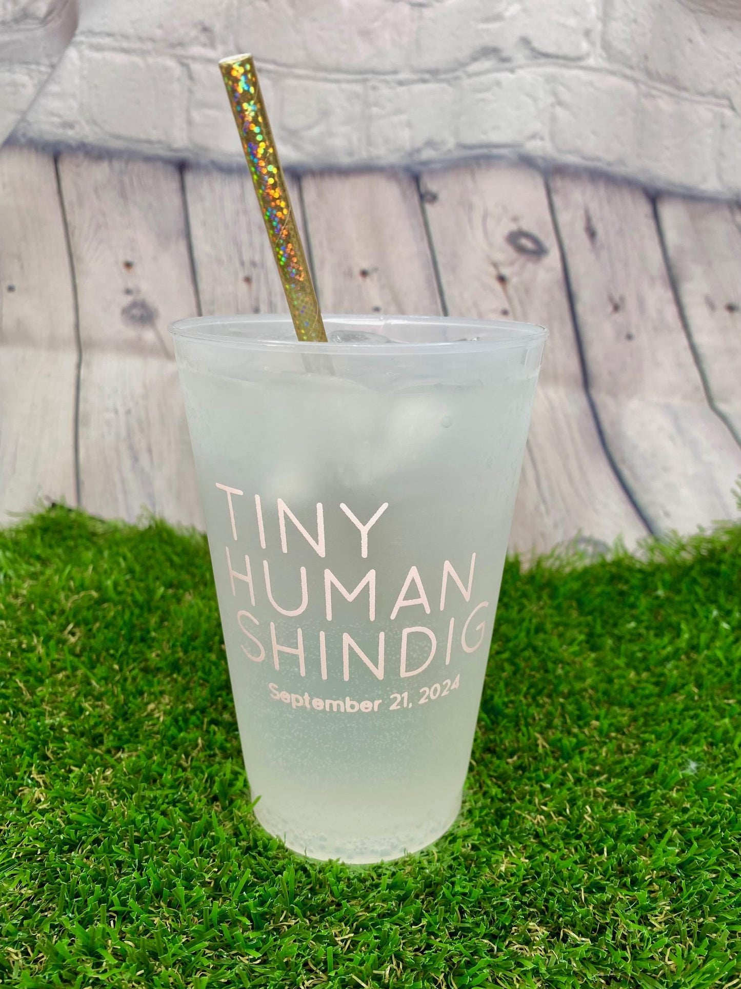 Full-Color Frosted Party Cups – Custom Monogram Cocktail & Wine Cups for Weddings & Events
