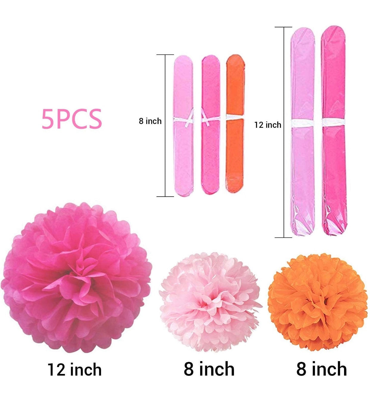 Fiesta Streamer Pom Poms – Bridal or Birthday Party Garland