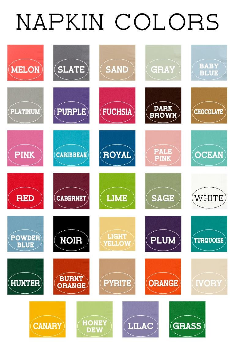 Monogrammed Wedding Napkins – Custom Printed Cocktail or Dinner Party Set