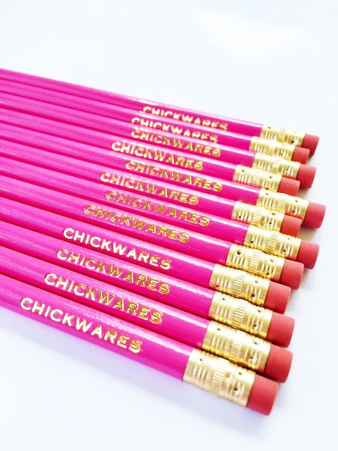 Divergent & Minecraft Themed Name Pencils – Set of 12 Gold Foil Personalized Pencils