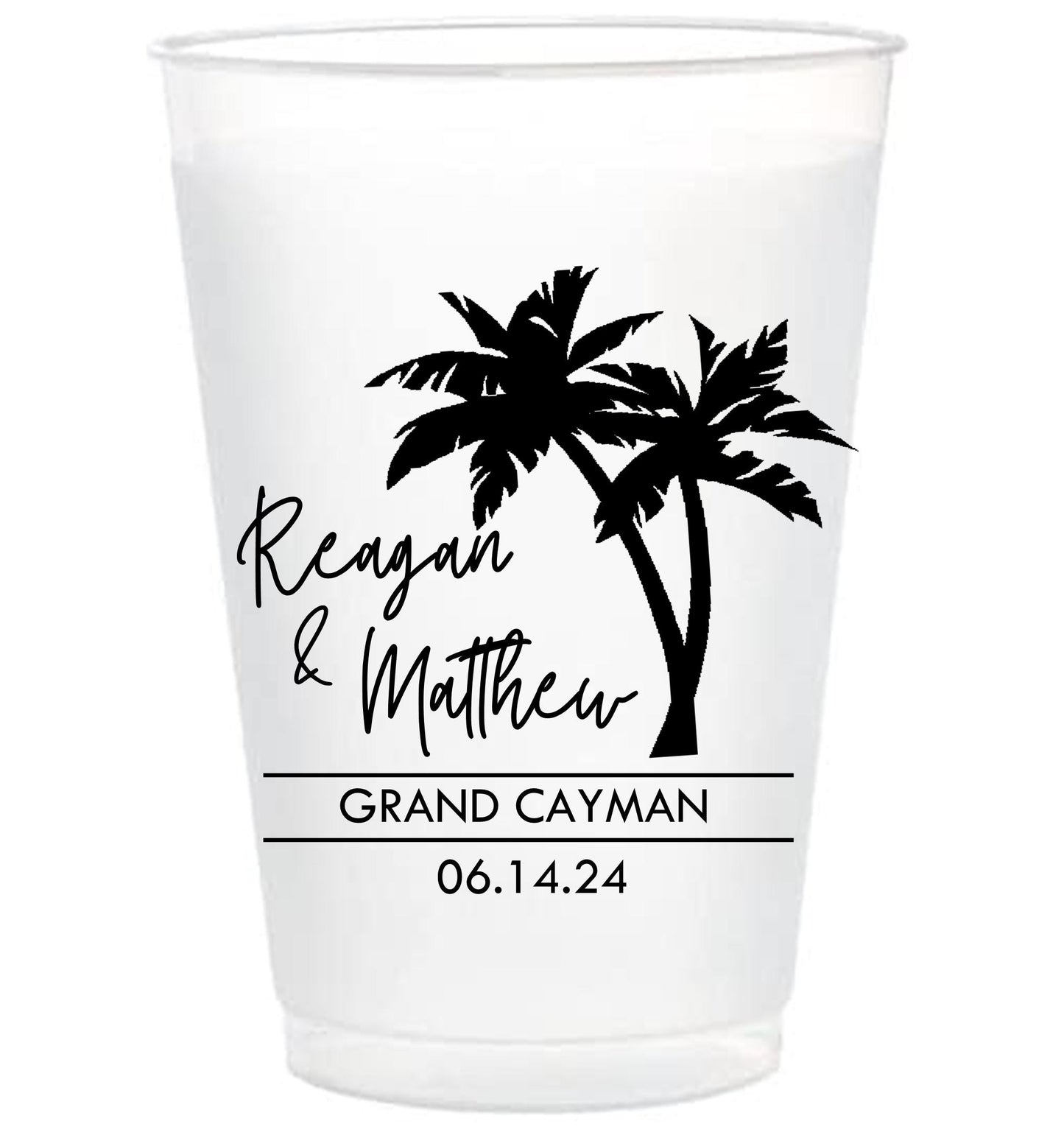 Custom Pet Portrait Cups – Personalized Frosted Cups with Pet Illustration for Weddings