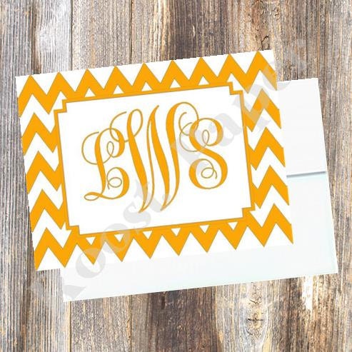 Monogram Stationery Set – Personalized Notecards in Cute Script Style