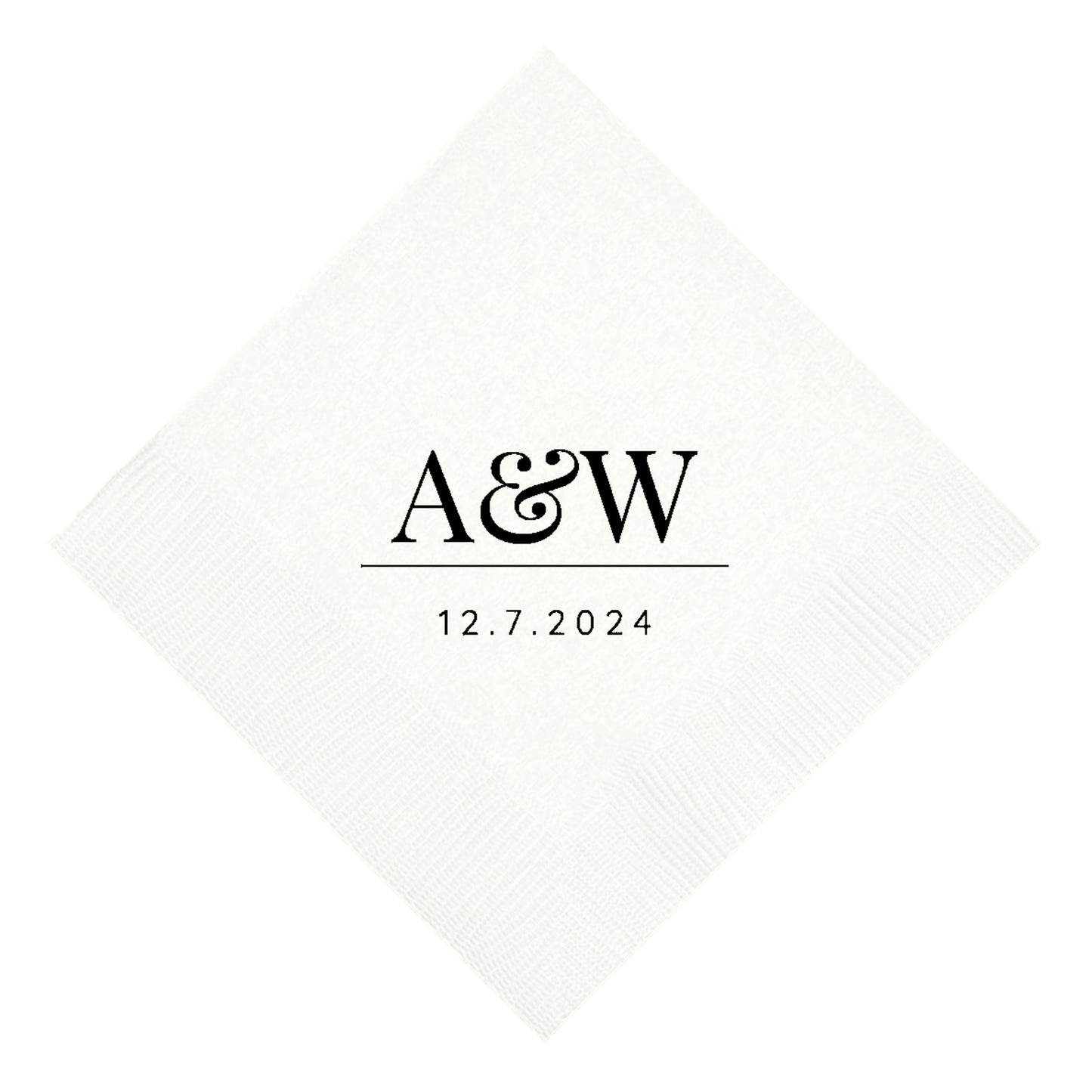 Monogrammed Wedding Napkins – Custom Printed Cocktail or Dinner Party Set