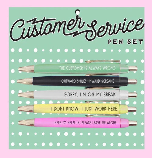 Customer Service Pen Set – Snarky or Sincere Office Gift