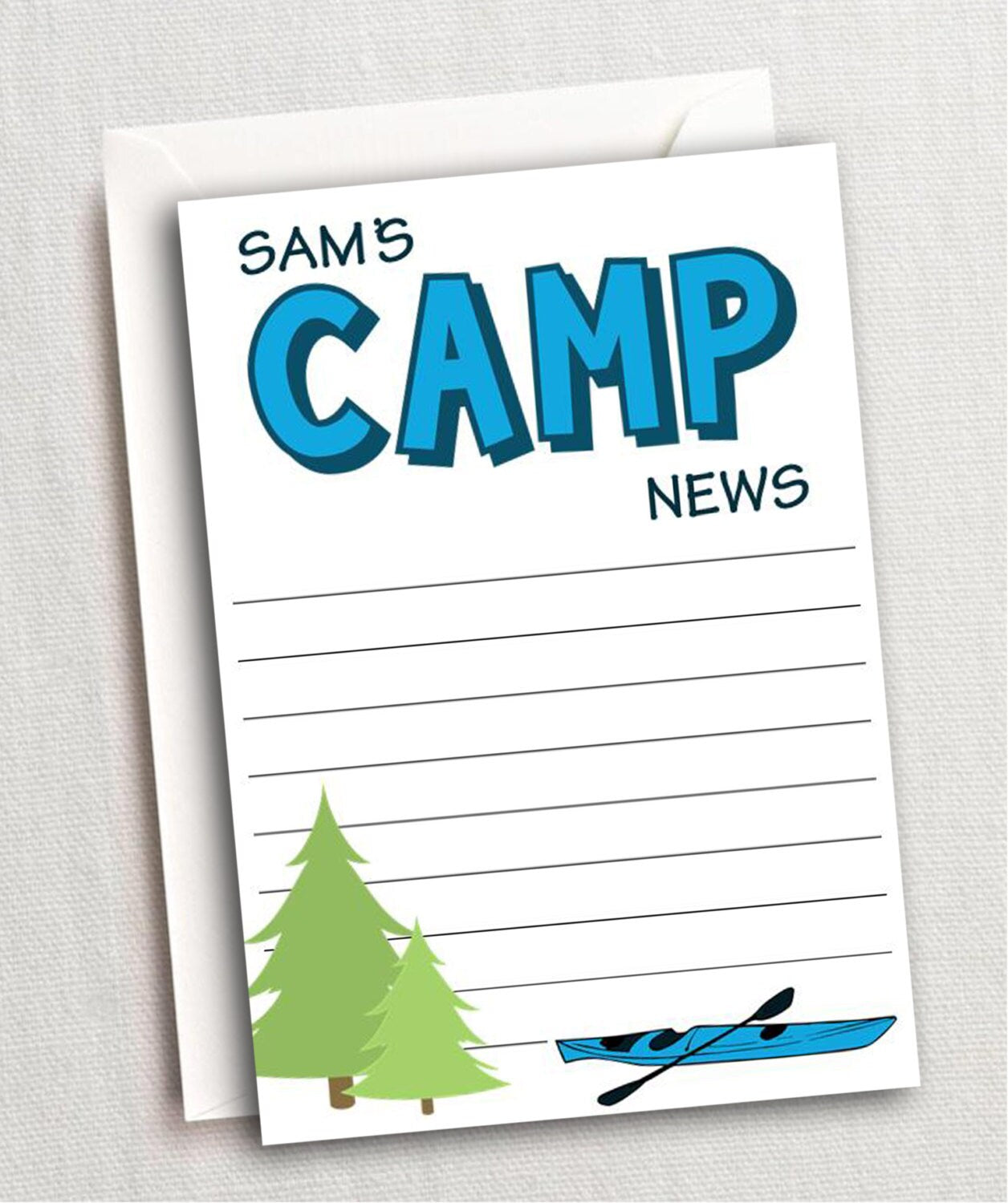 Camp Note Set – Personalized Stationery with Envelopes for Summer Camp