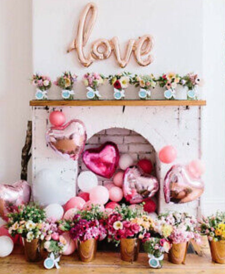 Love Script Balloon – Rose Gold Valentine’s Day or Proposal Photo Prop