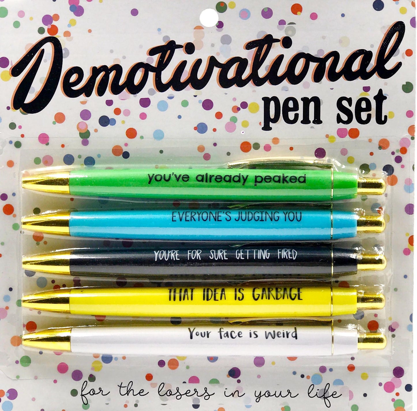 Demotivational Pen Set – Funny Gift for Work or Stocking Stuffers