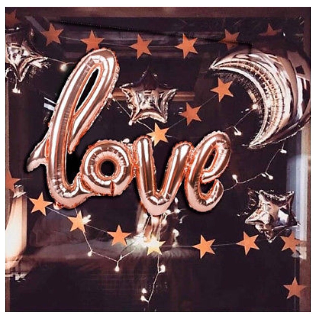Love Script Balloon – Rose Gold Valentine’s Day or Proposal Photo Prop