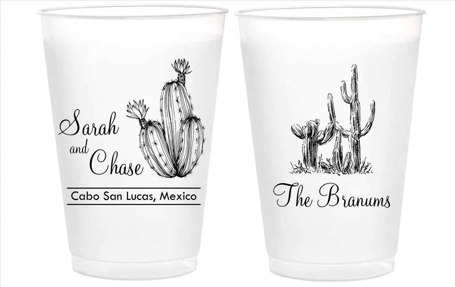 Frosted Wedding Toast Cups – Personalized Bar Cups with Monogram