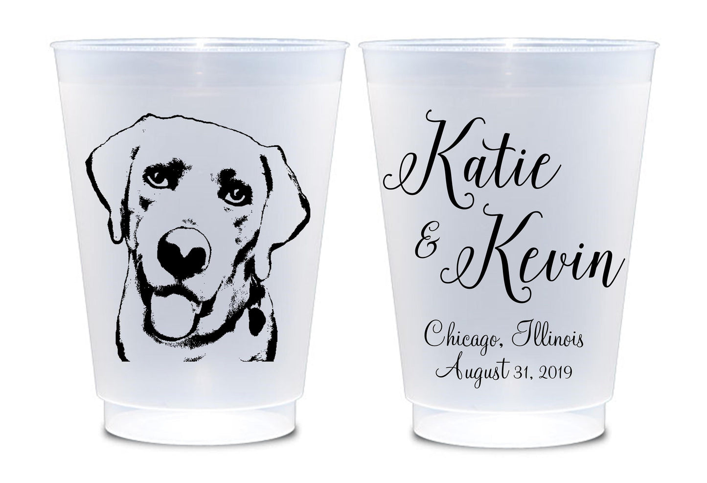 Full-Color Frosted Party Cups – Custom Monogram Cocktail & Wine Cups for Weddings & Events