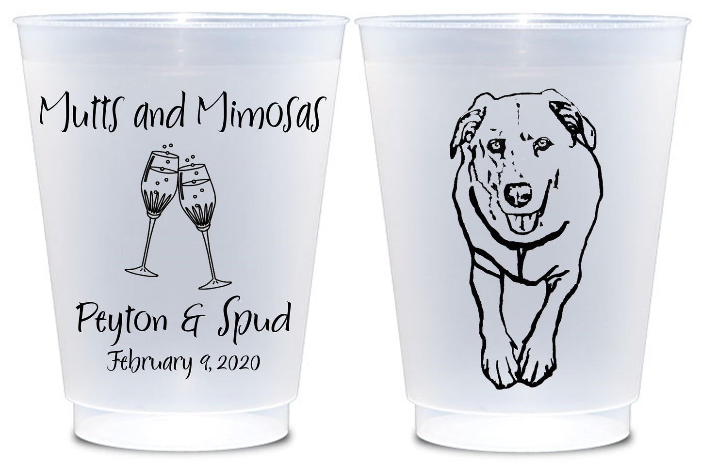 Frosted Wedding Cups – Custom Toast or Reception Drinkware with Monogram