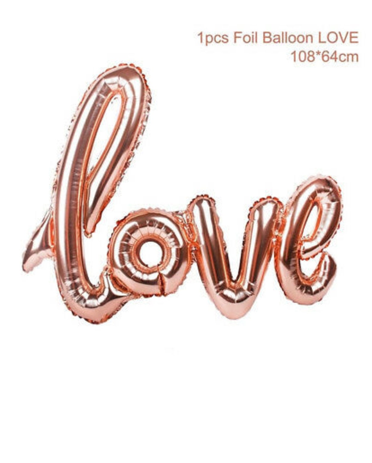 Love Script Balloon – Rose Gold Valentine’s Day or Proposal Photo Prop