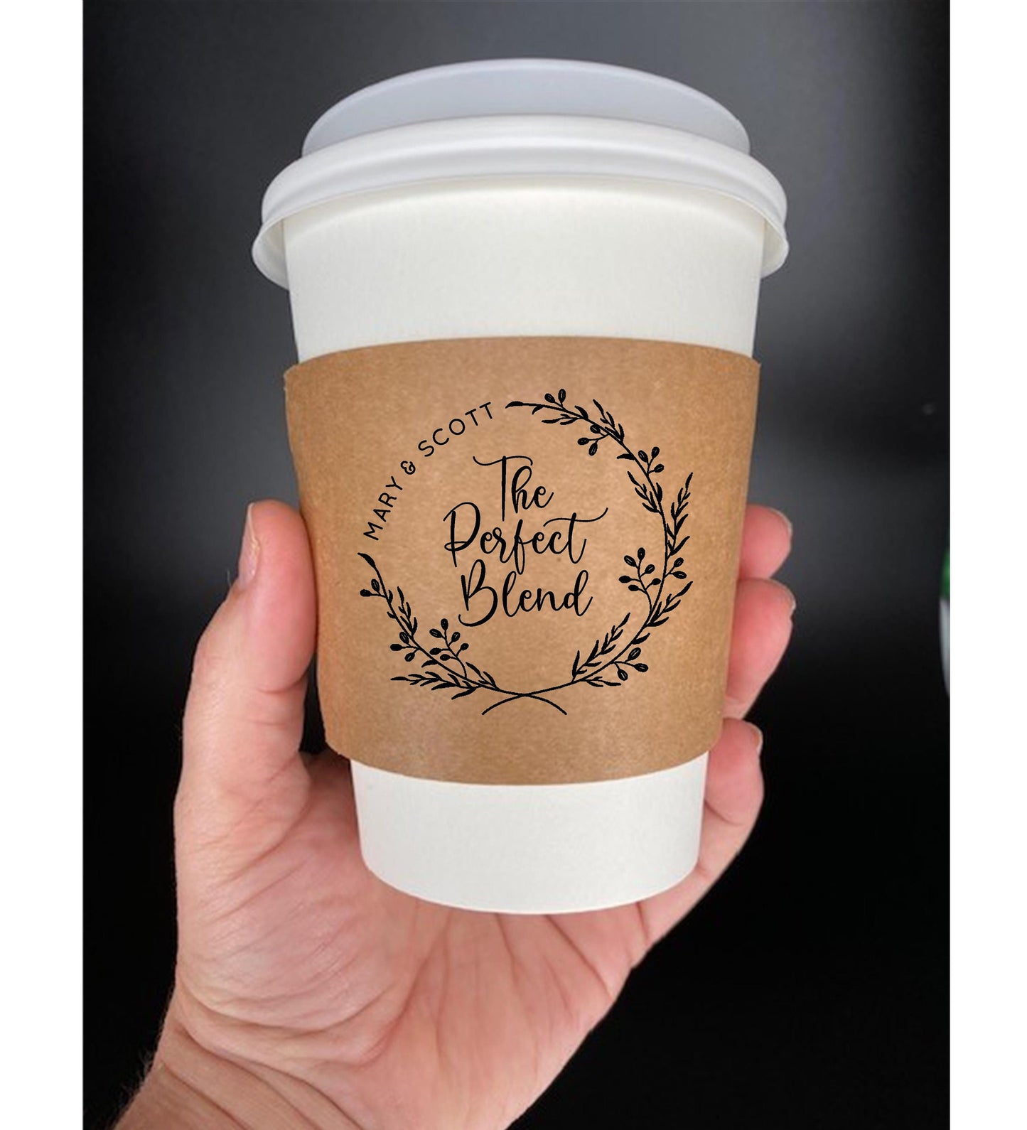 Love Is Brewing Wedding Coffee Cups – Custom Sleeved Cups for Engagements & Showers