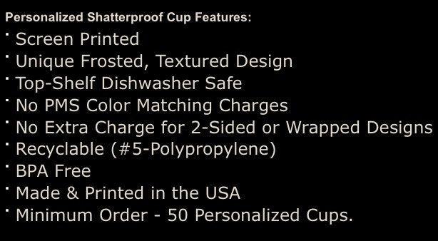 Shatterproof Monogrammed Party Cups – Frosted Flex Wedding or Shower Drinkware