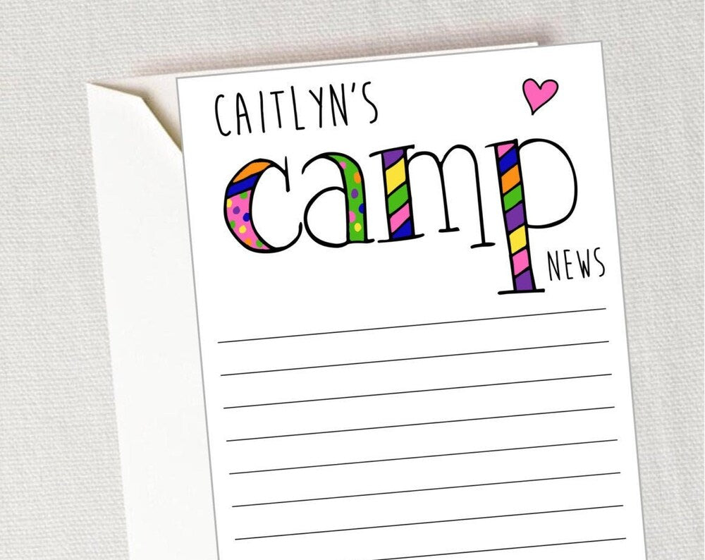 Summer Camp Stationery Set – Personalized Note Cards for Camp Letters