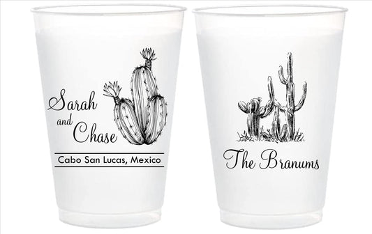 Personalized Wedding Cups, Frosted Cup, Shatterproof Frost Cups, Wedding Toast Cup, Custom Reception Bar Cups, Monogram Cups, Family Reunion