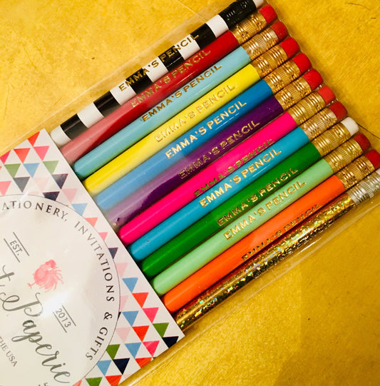 Holiday Pencil Pack – Custom Engraved Set of 12 Stocking Stuffers