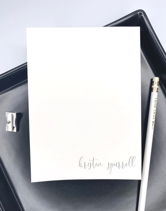 Feminine Script Notepad – Custom Name Desk Jotter