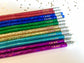 Glitter & Hologram Pencils – Fun Engraved Pencil Set for Teachers or Christmas Gifts
