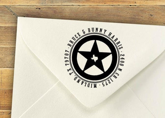 Texas Shaped Address Stamp – Self-Inking Return Stamp, Custom Housewarming Gift