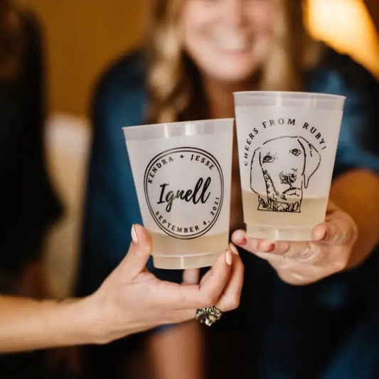 Custom Pet Wedding Cups – Frosted Flex Cups for Receptions or Animal Lovers