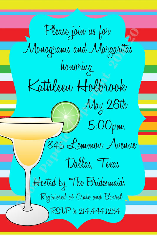 Final Fiesta Invitations – Margarita Theme for Birthdays or Bachelorettes