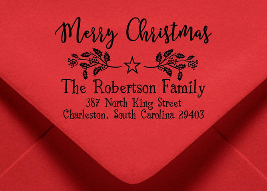 Christmas Card Stamp – Self-Inking Personalized Return Address Gift
