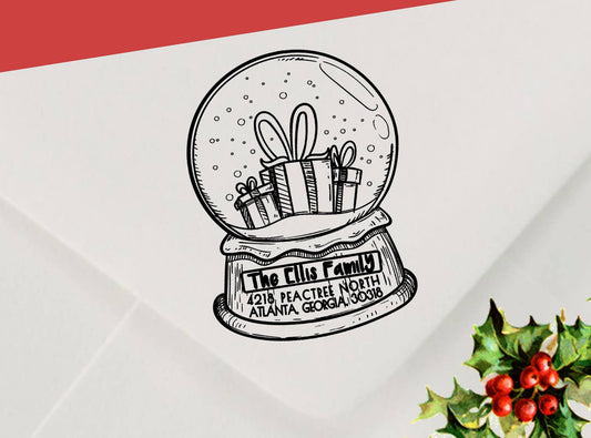 Christmas Return Address Stamp – Personalized Holiday Stamp for Cards & Gifts