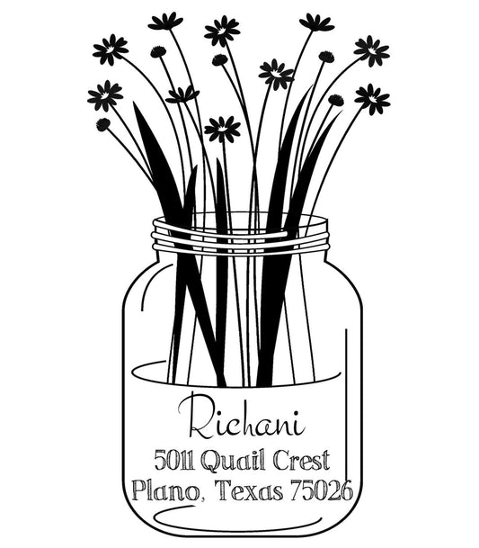 Mason Jar Return Address Stamp – Personalized for Teachers or Holiday Gifts